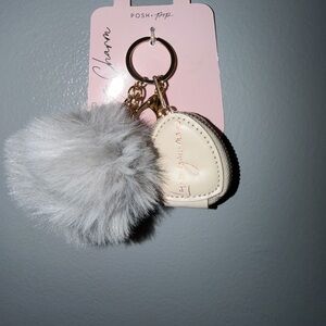 Posh Pop Gray and Cream Keychain Charm